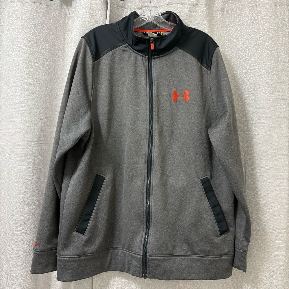 Under Armour Men's Loose Fit Full-Zip Jacket Gray With Black Size XL Outdoor's